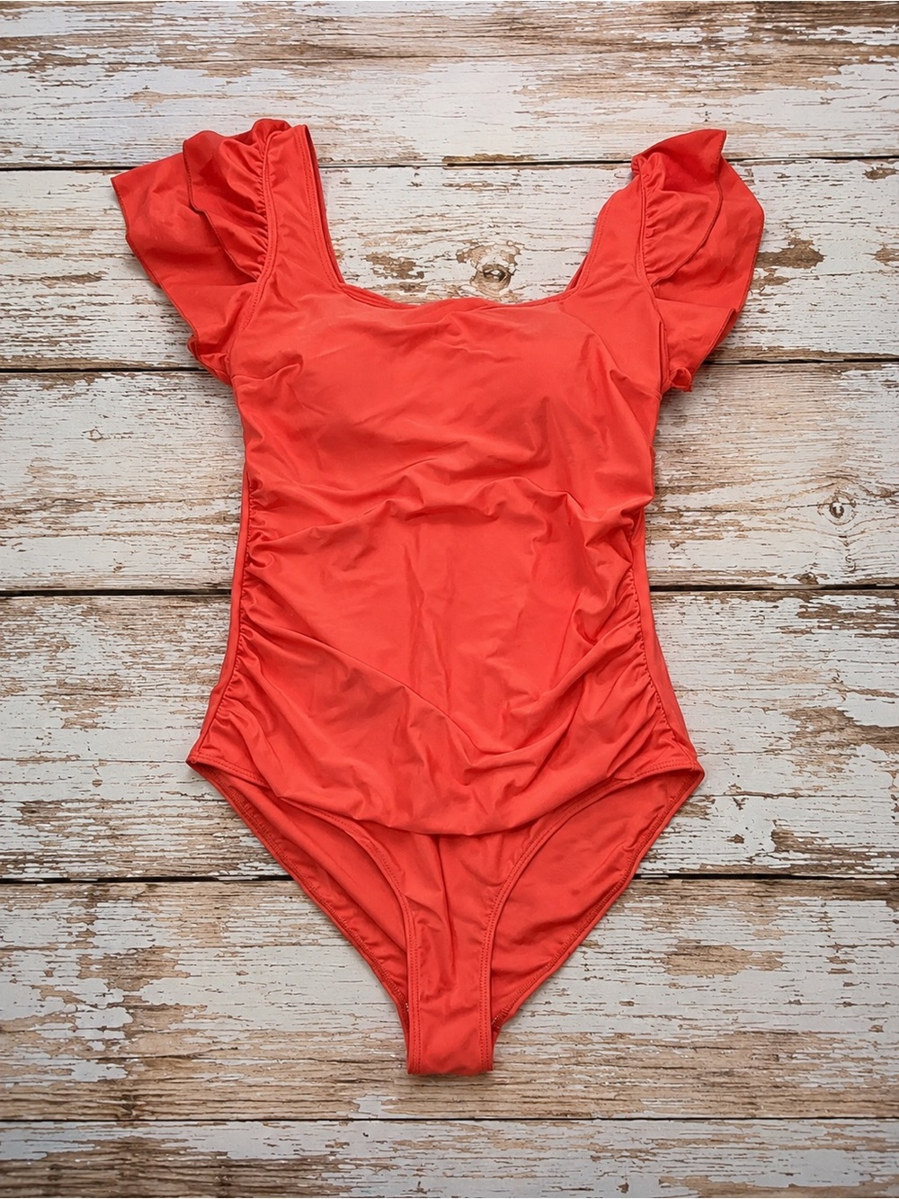 Amazon Women's One-Piece Swimsuit in Coral Red